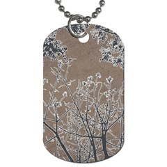 Linear Textured Botanical Motif Design Dog Tag (two Sides) by dflcprintsclothing