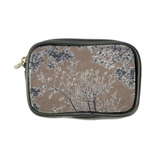 Linear Textured Botanical Motif Design Coin Purse