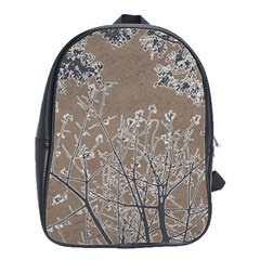 Linear Textured Botanical Motif Design School Bag (large) by dflcprintsclothing