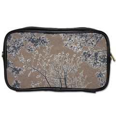 Linear Textured Botanical Motif Design Toiletries Bag (one Side)