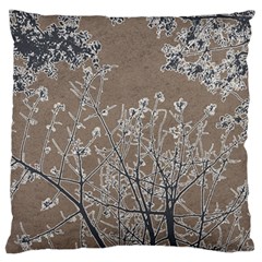 Linear Textured Botanical Motif Design Large Cushion Case (one Side)