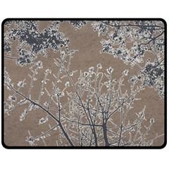 Linear Textured Botanical Motif Design Double Sided Fleece Blanket (medium) 