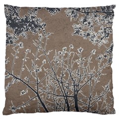 Linear Textured Botanical Motif Design Large Flano Cushion Case (two Sides) by dflcprintsclothing