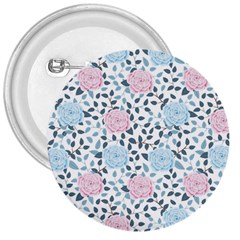 Cute Light Pink And Blue Modern Rose Pattern 3  Buttons