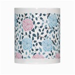 Cute Light Pink And Blue Modern Rose Pattern White Mugs Center