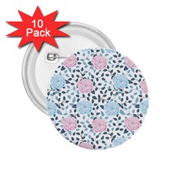 Cute Light Pink And Blue Modern Rose Pattern 2 25  Buttons (10 Pack)  by Grafftimi