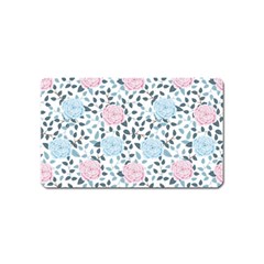 Cute Light Pink And Blue Modern Rose Pattern Magnet (name Card) by Grafftimi