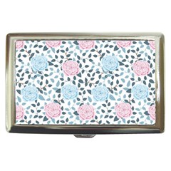 Cute Light Pink And Blue Modern Rose Pattern Cigarette Money Case by Grafftimi