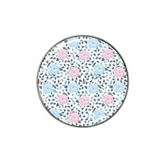 Cute Light Pink And Blue Modern Rose Pattern Hat Clip Ball Marker (4 Pack) by Grafftimi