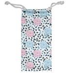 Cute Light Pink And Blue Modern Rose Pattern Jewelry Bag Back