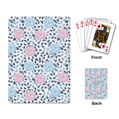 Cute Light Pink And Blue Modern Rose Pattern Playing Cards Single Design (rectangle)