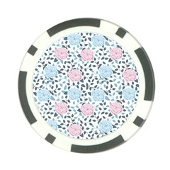 Cute Light Pink And Blue Modern Rose Pattern Poker Chip Card Guard by Grafftimi