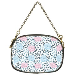 Cute Light Pink And Blue Modern Rose Pattern Chain Purse (one Side) by Grafftimi