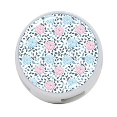 Cute Light Pink And Blue Modern Rose Pattern 4-port Usb Hub (two Sides) by Grafftimi