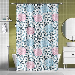 Cute Light Pink And Blue Modern Rose Pattern Shower Curtain 48  X 72  (small)  by Grafftimi