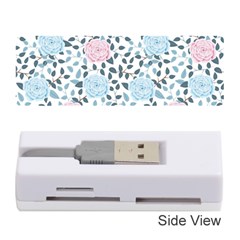 Cute Light Pink And Blue Modern Rose Pattern Memory Card Reader (stick) by Grafftimi