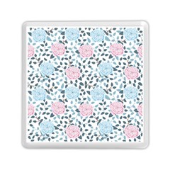 Cute Light Pink And Blue Modern Rose Pattern Memory Card Reader (square) by Grafftimi