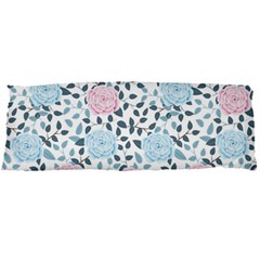 Cute Light Pink And Blue Modern Rose Pattern Body Pillow Case Dakimakura (two Sides) by Grafftimi