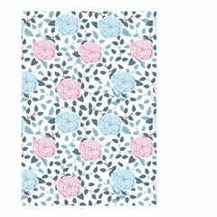 Cute Light Pink And Blue Modern Rose Pattern Small Garden Flag (two Sides) by Grafftimi