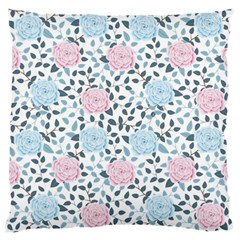 Cute Light Pink And Blue Modern Rose Pattern Large Flano Cushion Case (two Sides) by Grafftimi