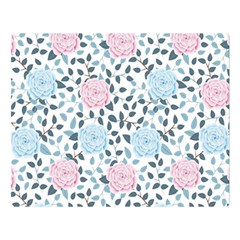 Cute Light Pink And Blue Modern Rose Pattern Double Sided Flano Blanket (large)  by Grafftimi