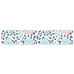 Cute Light Pink And Blue Modern Rose Pattern Small Flano Scarf