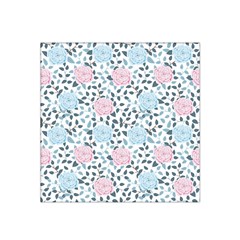 Cute Light Pink And Blue Modern Rose Pattern Satin Bandana Scarf by Grafftimi