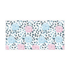 Cute Light Pink And Blue Modern Rose Pattern Yoga Headband by Grafftimi