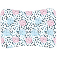 Cute Light Pink And Blue Modern Rose Pattern Velour Seat Head Rest Cushion