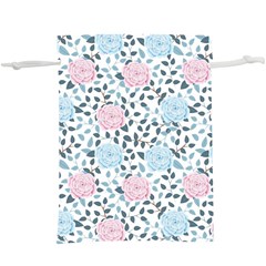 Cute Light Pink And Blue Modern Rose Pattern  Lightweight Drawstring Pouch (xl) by Grafftimi