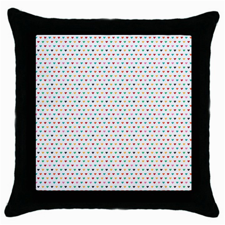 Hearts Pattern Throw Pillow Case (Black)