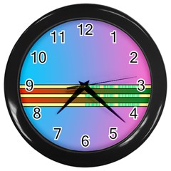 Vaporwave Hack The Planet 4 Wall Clock (black) by WetdryvacsLair