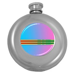 Vaporwave Hack The Planet 4 Round Hip Flask (5 Oz) by WetdryvacsLair