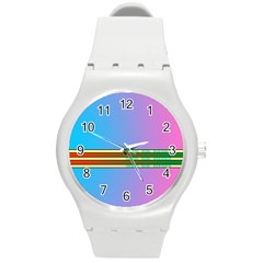 Vaporwave Hack The Planet 4 Round Plastic Sport Watch (m) by WetdryvacsLair