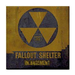 Fallout Shelter In Basement Radiation Sign Tile Coaster by WetdryvacsLair