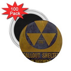 Fallout Shelter In Basement Radiation Sign 2 25  Magnets (100 Pack)  by WetdryvacsLair