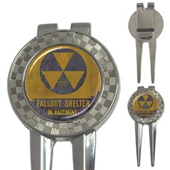 Fallout Shelter In Basement Radiation Sign 3-in-1 Golf Divots by WetdryvacsLair