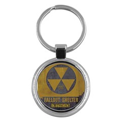 Fallout Shelter In Basement Radiation Sign Key Chain (round) by WetdryvacsLair