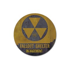 Fallout Shelter In Basement Radiation Sign Magnet 3  (round) by WetdryvacsLair