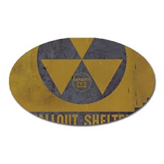 Fallout Shelter In Basement Radiation Sign Oval Magnet by WetdryvacsLair