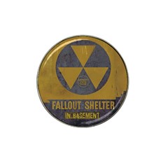 Fallout Shelter In Basement Radiation Sign Hat Clip Ball Marker by WetdryvacsLair