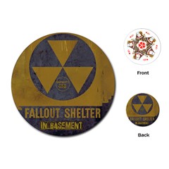 Fallout Shelter In Basement Radiation Sign Playing Cards Single Design (round) by WetdryvacsLair