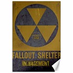 Fallout Shelter In Basement Radiation Sign Canvas 12  x 18  11.88 x17.36  Canvas - 1