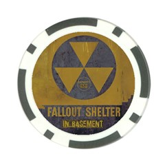 Fallout Shelter In Basement Radiation Sign Poker Chip Card Guard by WetdryvacsLair