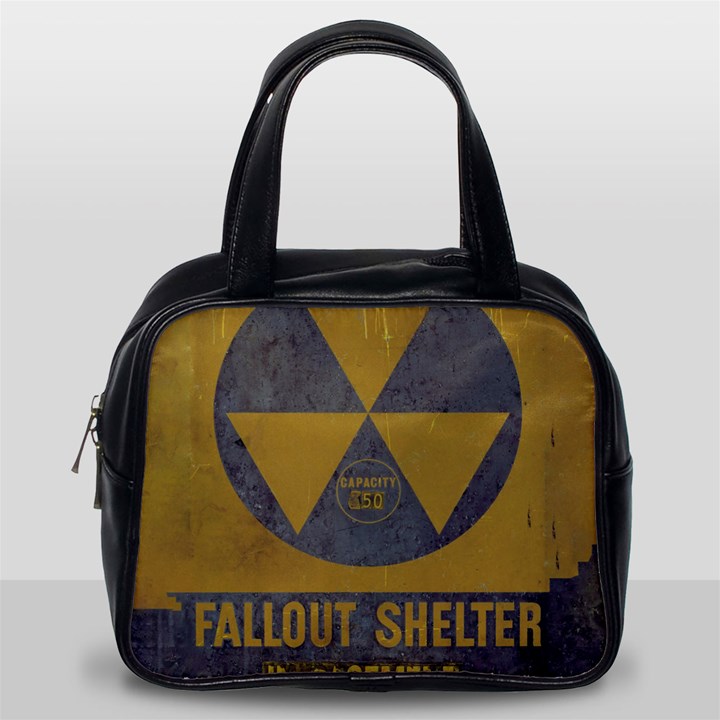 Fallout Shelter In Basement Radiation Sign Classic Handbag (One Side)