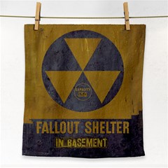 Fallout Shelter In Basement Radiation Sign Face Towel by WetdryvacsLair