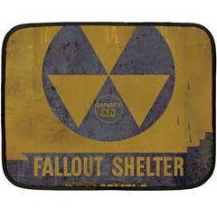 Fallout Shelter In Basement Radiation Sign Double Sided Fleece Blanket (mini)  by WetdryvacsLair