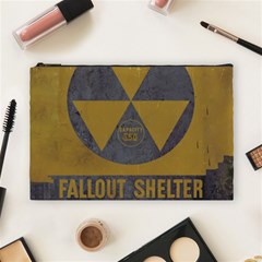 Fallout Shelter In Basement Radiation Sign Cosmetic Bag (large) by WetdryvacsLair