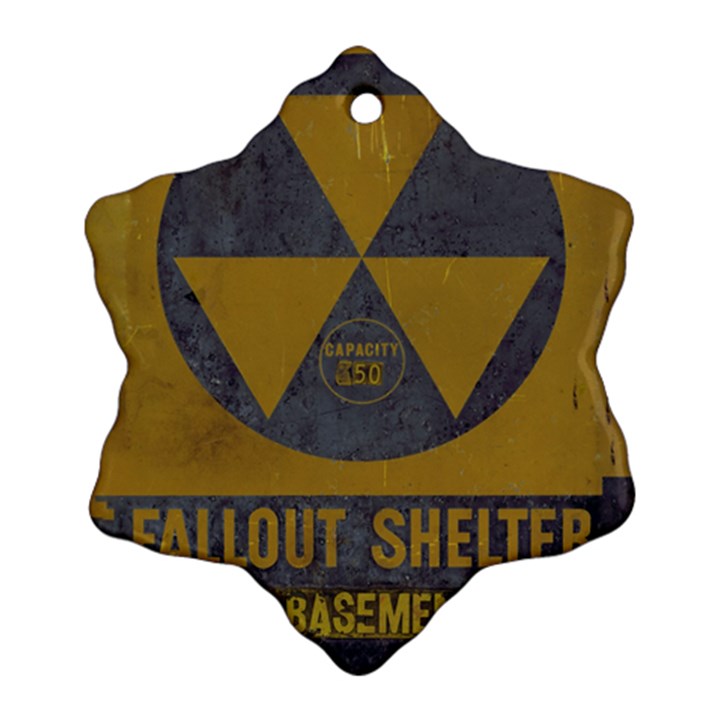 Fallout Shelter In Basement Radiation Sign Ornament (Snowflake)