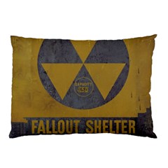 Fallout Shelter In Basement Radiation Sign Pillow Case (two Sides) by WetdryvacsLair